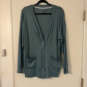 Love To Lounge Teal Button-Up Cardigan with Pockets size XXL (Q116)